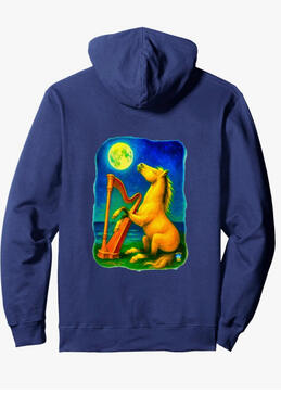 Horse lovers hoodie Horse lovers hoodie with musical scene with harp