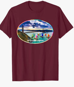 San Francisco sailing TEE San Francisco, Golden Gate Bridge sailing TEE